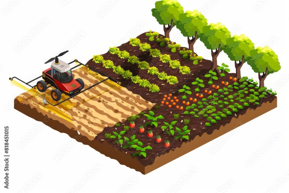 Poster agritech employs smart drones with sensors for efficient crop inspection, automating monitoring task