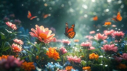 "Nature's Ballet: Capturing the Grace of a Butterfly on a Flower"
r