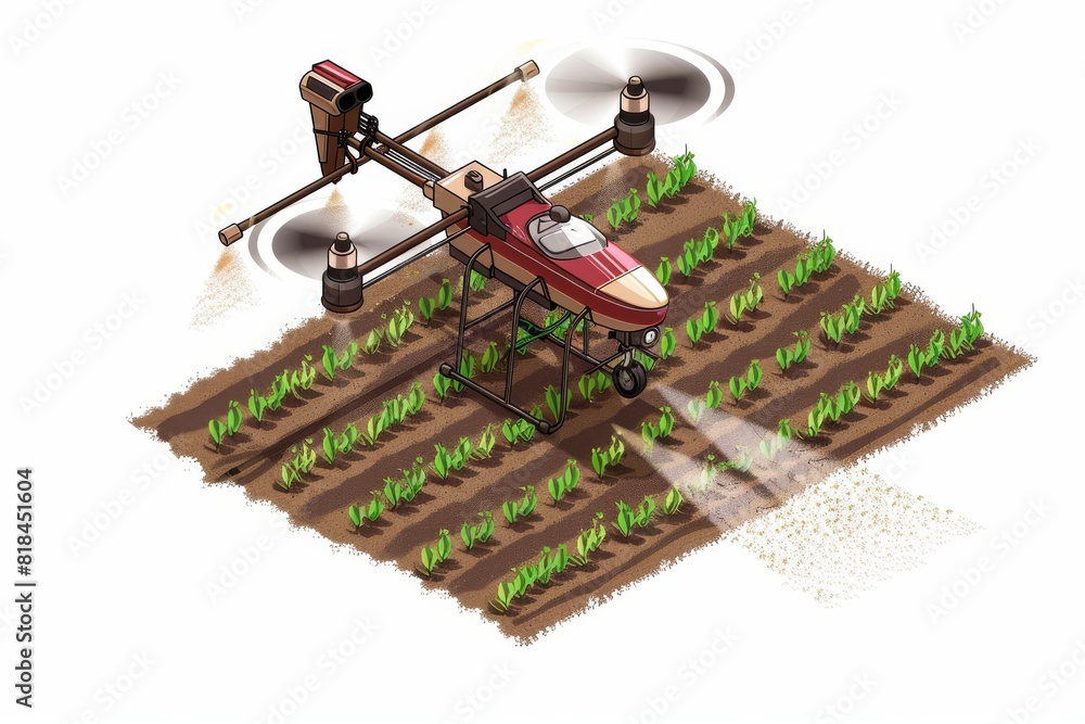 Poster smart sensors automate crop inspection in modern agriculture, employing drone technology for efficie