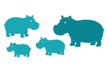 Solid color hippo vector