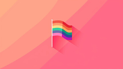 Naklejka premium Simple banner featuring a tiny rainbow flag icon in the top corner