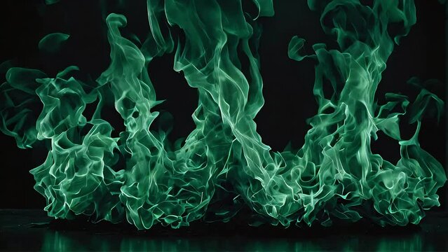 green flames