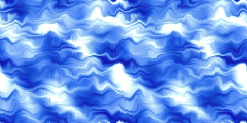 Water blur degrade alcohol ink border background. Seamless liquid flow stripe effect. Distorted tie dye wash variegated fluid blend. Repeat ombre pattern for sea, ocean, nautical maritime backdrop