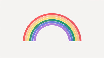 Subtle rainbow line icon across the top of a white background