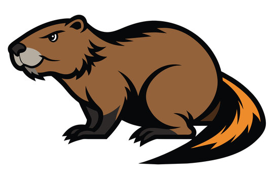 Solid color beaver vector