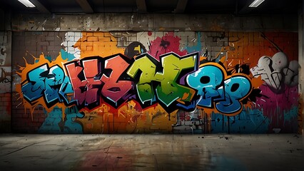 Graffiti wall abstract background. Idea for artistic pop art background backdrop.