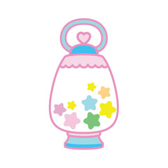 stars and stardust in the glass in doodle style.