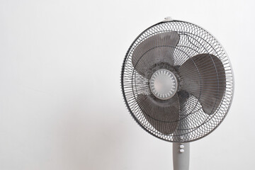 Dirty dust in the fan impacts the air, allergies to health. Dirty dust on the fan on white...