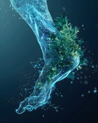 Visualized Digital Carbon Footprint in Holographic Futuristic Environment