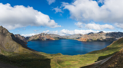 Perspective of the west slope of Changbai Mountain Tianchi