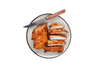 Grilled Chicken Breast Marinated in Pepper food on a white background