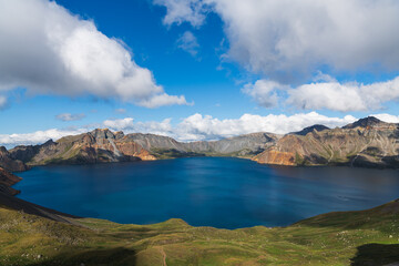 Perspective of the west slope of Changbai Mountain Tianchi