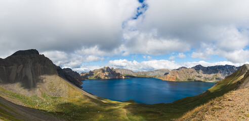 Perspective of the west slope of Changbai Mountain Tianchi