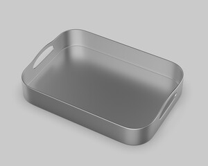 Food And Beer Tray and Bar Serving Tray For Branding, Blank  template 3d illustration.