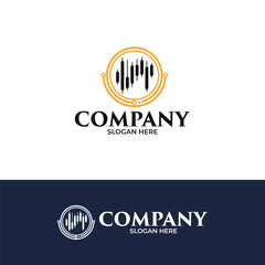 Financial graph logo design template
