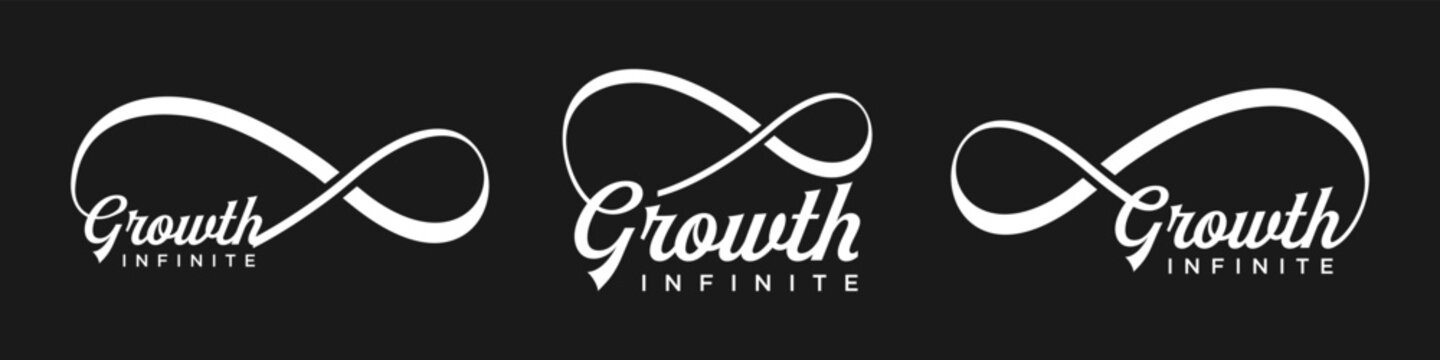 growth Infinity logo design, wordmark growth with Infinity icon combination, vector illustration