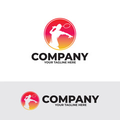 Badminton Smash Logo Designs Template