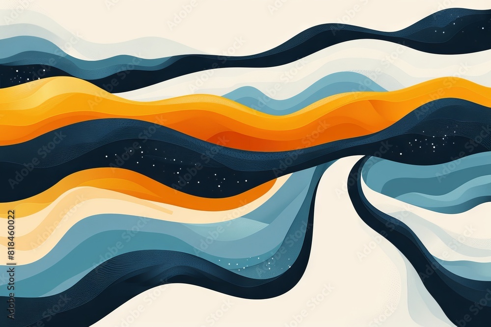 Aufkleber abstract wave pattern with vibrant colors and fluid lines, creating a modern, dynamic, and energetic
