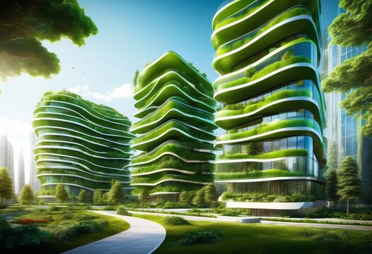sustainable vibrant green building visuals eco friendly construction projects, architecture, design, materials, ecological, development, renewable, technology