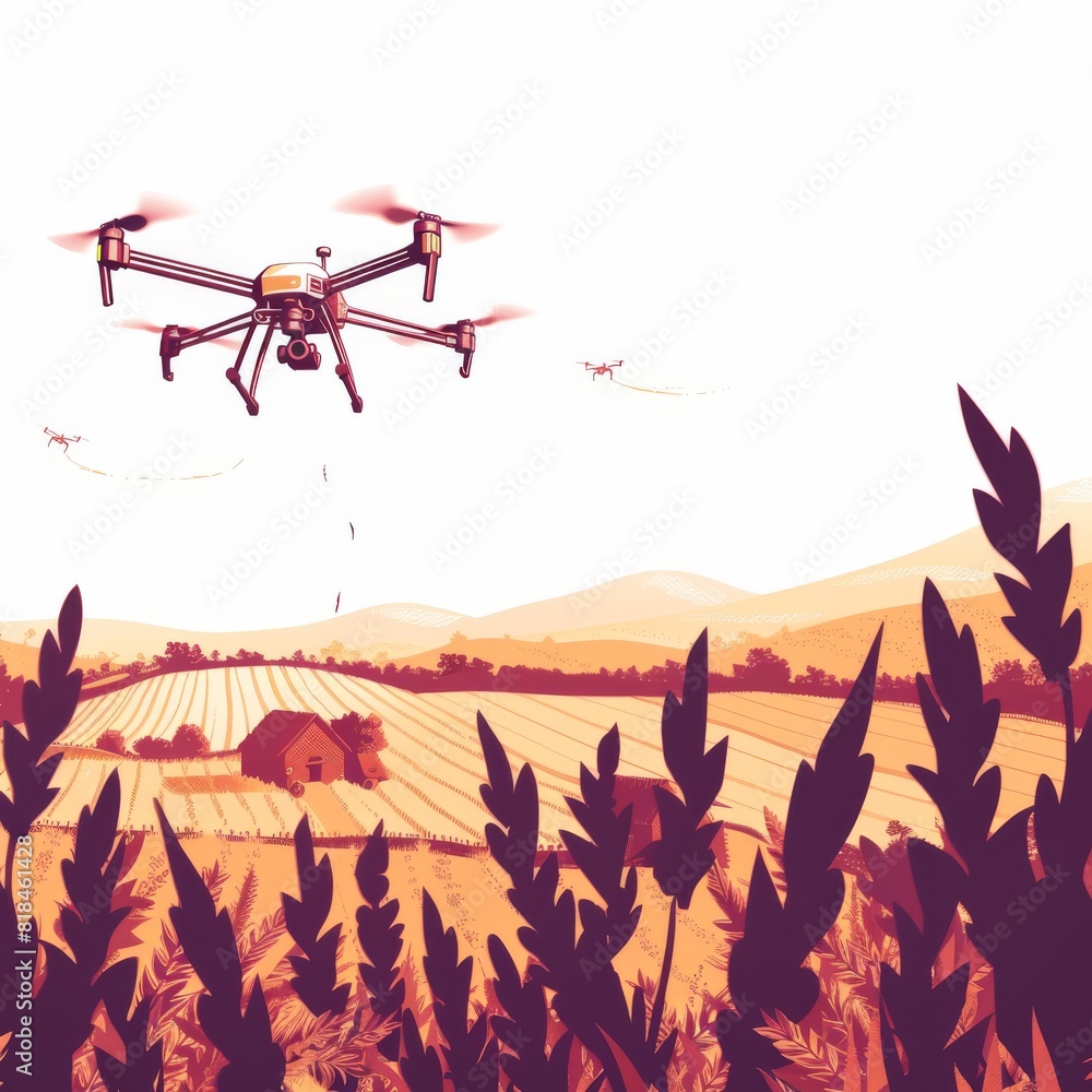 Poster farm automation leverages drone technology for efficient monitoring and optimization of vegetable cu