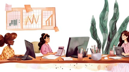 Fototapeta premium Finance industry professional analyzing data and managing budgets