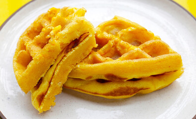 Thai waffles with corn, Thai dessert