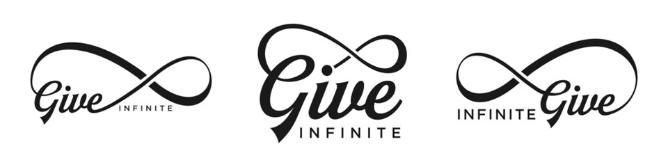 give Infinity logo design, wordmark give with Infinity icon combination, vector illustration