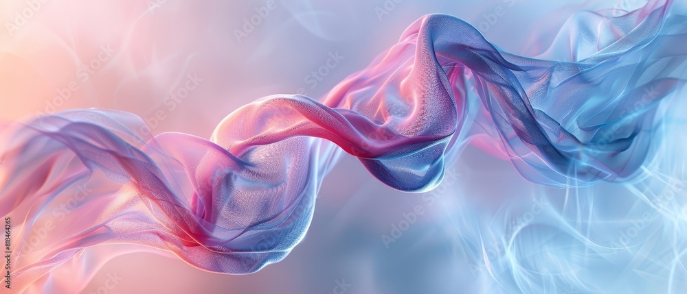 Aufkleber abstract image of flowing pink and blue silk, creating a dynamic and captivating visual effect with 