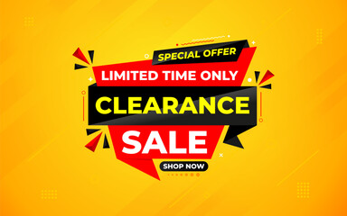 Clearance sale super offer sale banner template. stock clearance background. stock out banner template design for web or social media, Sale special offer. abstract vector design.