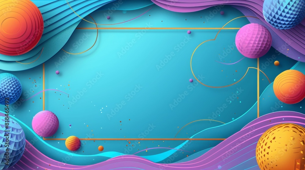 Poster abstract cheerful background design featuring realistic liquid fluid with text space in the middle i