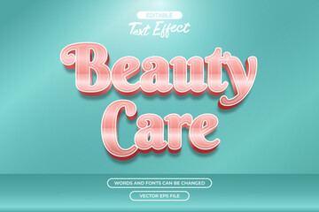 Beauty care editable text effect