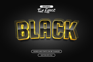 Black editable text effect