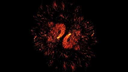 Fire sparks background, beautiful shimmering fireworks spreading, Fire background, Fire particles, 3D render
