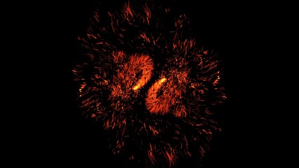 Fire sparks background, beautiful shimmering fireworks spreading, Fire background, Fire particles, 3D render