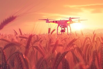 Sustainable farming employs precision technology and agricultural drones for efficient soil health monitoring and crop spraying in unmanned fields