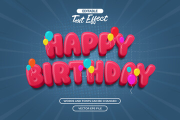 Happy birthday editable text effect