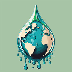 Fototapeta premium EARTH DAY AND WATER DAY. UNIQUE AND COOL DESIGN AND AI-GENERATED VECTOR FILES - VERY SUITABLE FOR YOUR NEEDS
