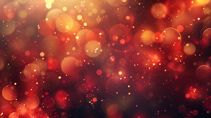 An abstract blur bokeh banner background with deep red and gold bokeh lights, perfect for a luxurious theme.