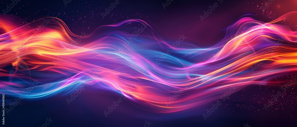 Aufkleber Vibrant abstract background with flowing colorful waves creating a dynamic and energetic visual impact. Perfect for modern design projects.