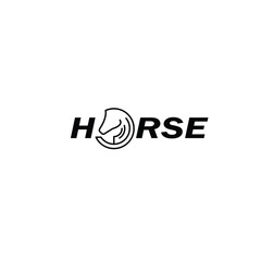 Horse logo text design icon loop simple