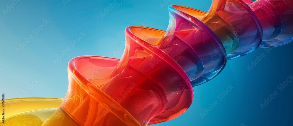 Aufkleber vibrant abstract spiral featuring a colorful gradient of translucent curves. ideal for creative proj