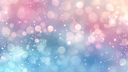 An abstract blur bokeh banner background with pastel pink and sky blue bokeh lights, creating a...