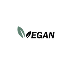 Vegan logo design text simple icon
