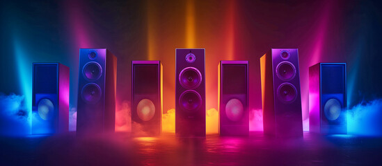 Music audio speaker with RGB lighting