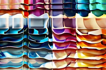 Colorful wavy abstract layers as panorama background wallpaper beautiful abstract Generative AI 