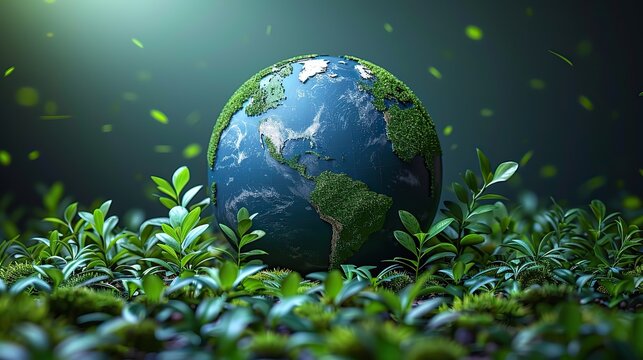 a blue and green eco earth globe logo for environmental world protection illustration for ecological conservation save the planet earth day concept.illustration