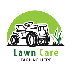 Lawncare logo design template, Lawn mower logo clipart. Suitable for landscaping business.