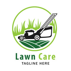Lawncare logo design template, Lawn mower logo clipart. Suitable for landscaping business.