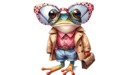 Fototapeta premium frog wearing fashion clothes