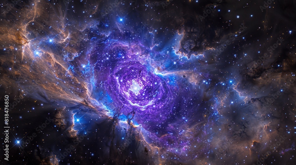 Poster stunning cosmic nebula and star fields in space - a breathtaking space view depicting a colorful cos